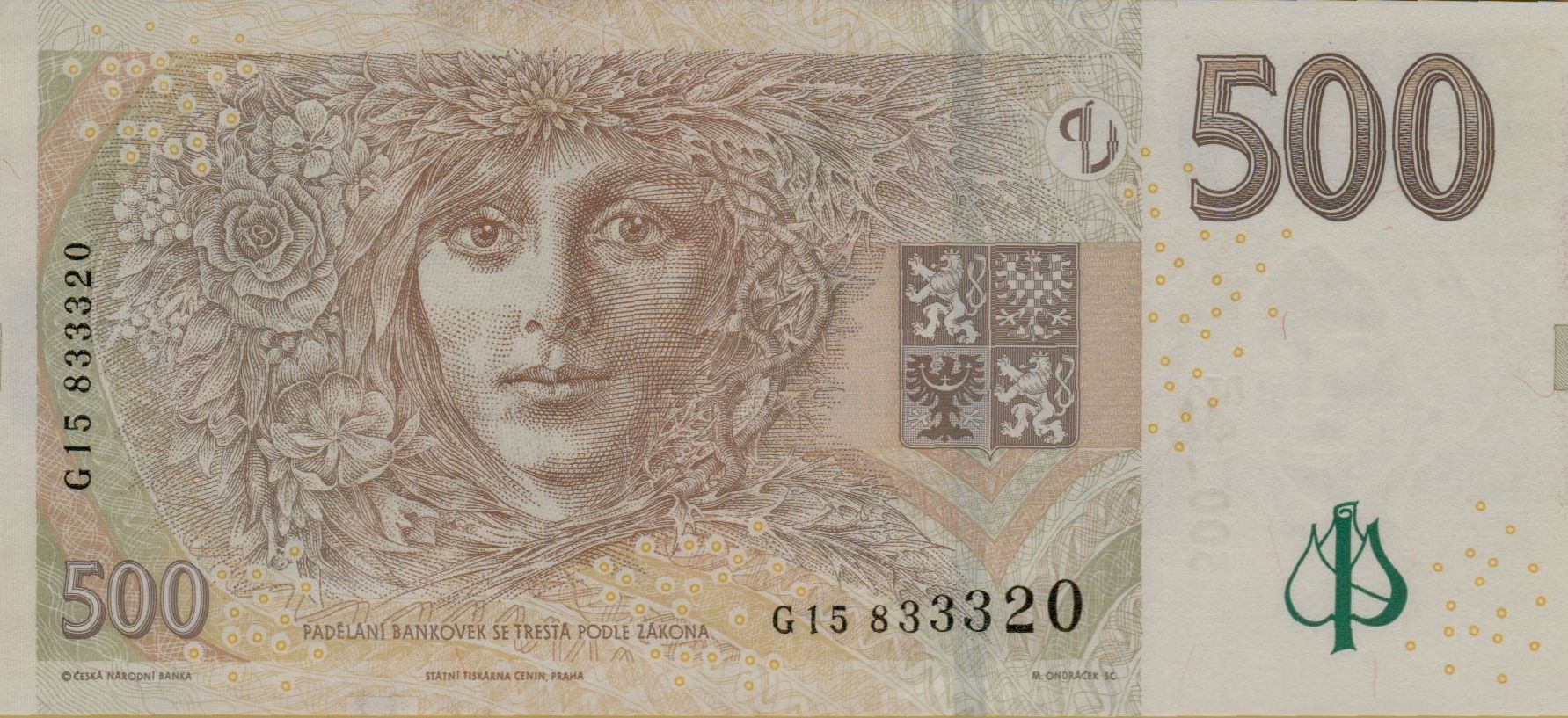 Czech Republic 500 2009 UNC P-24/b